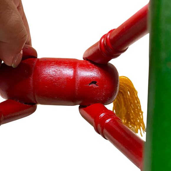 VTG 8.5" Tall Handpainted Wooden Rocking Horse Christmas Holiday Mantle Decor - Picture 15 of 16